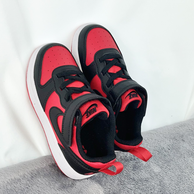 [마감특가] 나이키 키즈 코트 BRL 찍찍이 공용 운동화 유아 베이비 아동화 신발 레드 블랙