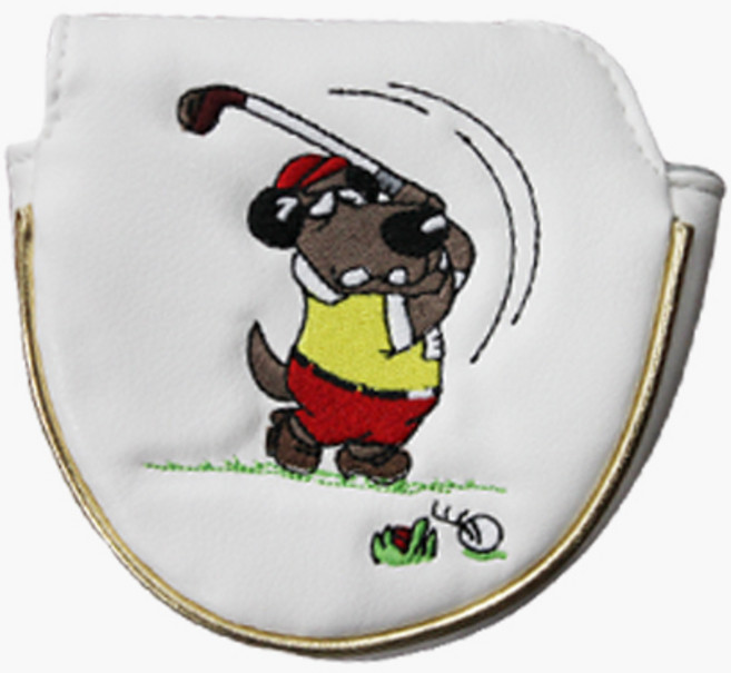 아화골프 말렛형 퍼터 헤드커버 화이트카바(대), 화이트, 1개