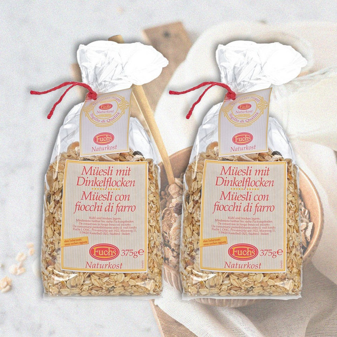 훅스 Fuchs 유기농 시리얼 스펠트밀 뮤슬리, 2개, 375g