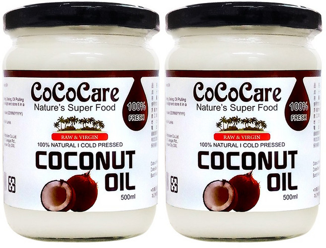 CoCoCare 冷壓初榨椰子油, 2個, 500ml