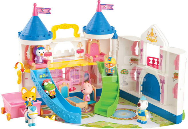 원더키드 뽀로로 동화나라 캐슬 피규어 인형의집 세트, 1세트
