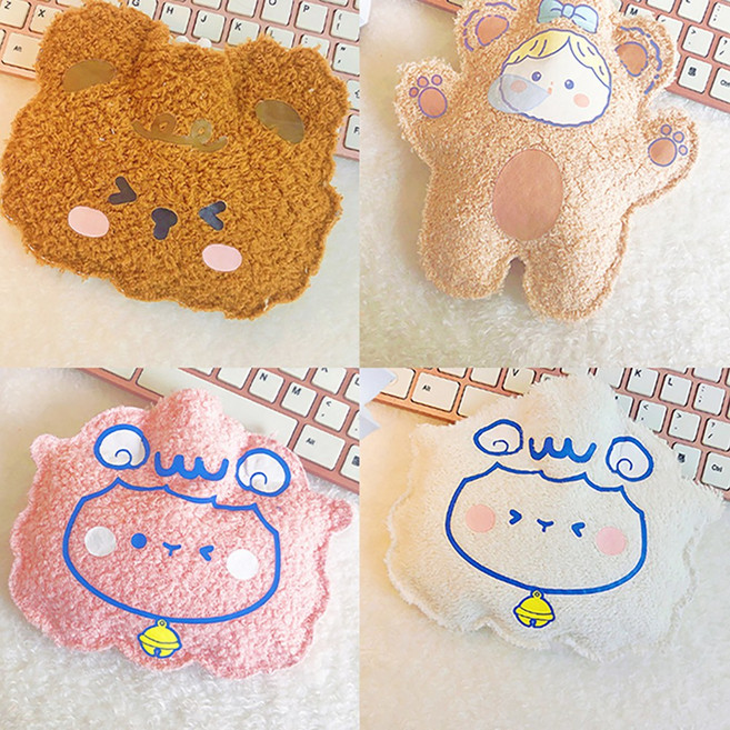 미니 물주머니 보온팩 보냉팩 핫팩 쿨팩 냉수팩 사무실 학교 찜질팩 온수주머니 손난로 브라운곰, 1개