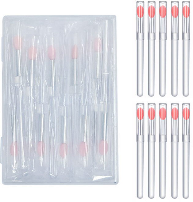 실리콘 립브러쉬 휴대용브러쉬, 10개, 연핑크