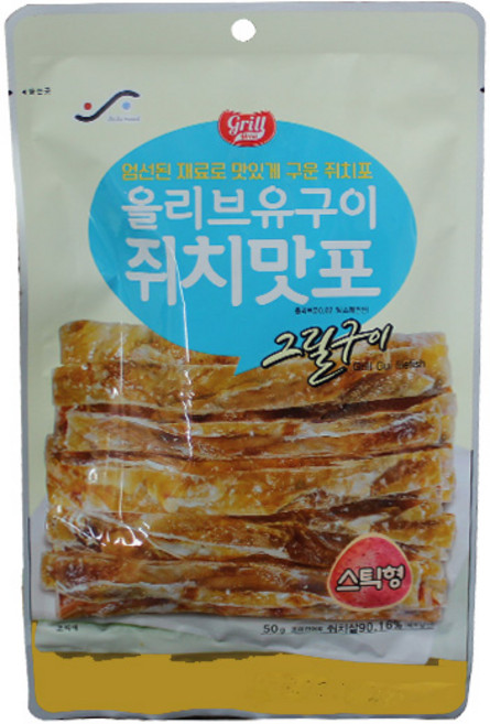 진주 올리브유 구이 쥐치맛포 스틱형 50g 식품 > 신선식품 수산물/건어물 건오징어/쥐포/어포 쥐포, 1, 1