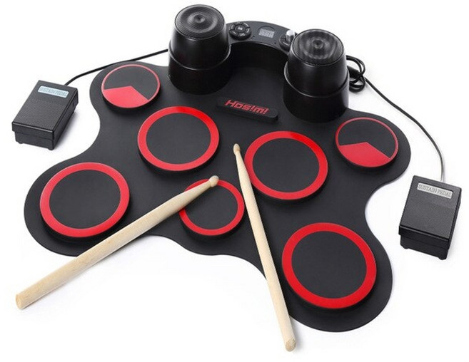 전자드럼 스트라이크 전문 미디 키트 심벌즈 트리거 타악기 시스템 뮤지컬 드럼 모듈, 빨간색, 1개