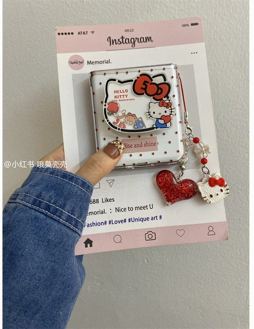 헬로키티 갤럭시z플립 4/5/6/7 거치대 케이스