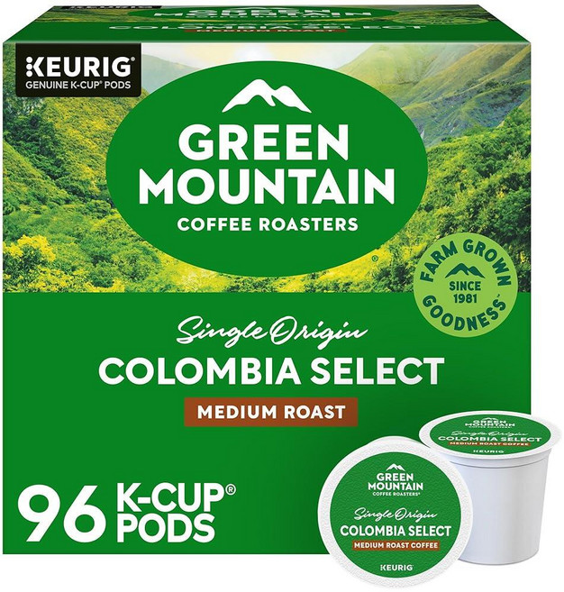 Green Mountain Coffee Roasters Nantucket Blend 1인용 큐리그 K컵 포드 미디엄 로스트 커피 24개, 콜롬비아 셀렉트, 24 개(4 팩)