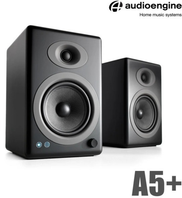 Audioengine A5+ 主動式書架喇叭 aptX HD 藍牙5.0無線傳輸, 黑色