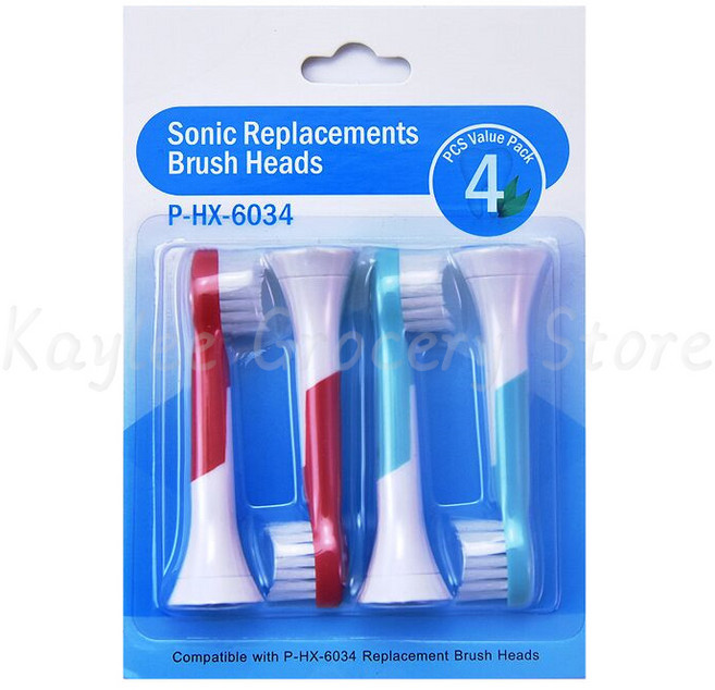 범용 전동 칫솔 헤드 4개 HX6034/ HX6044/HX6972/HX6982/HX6932/HX9332/HX9382/HX9342 칫솔용