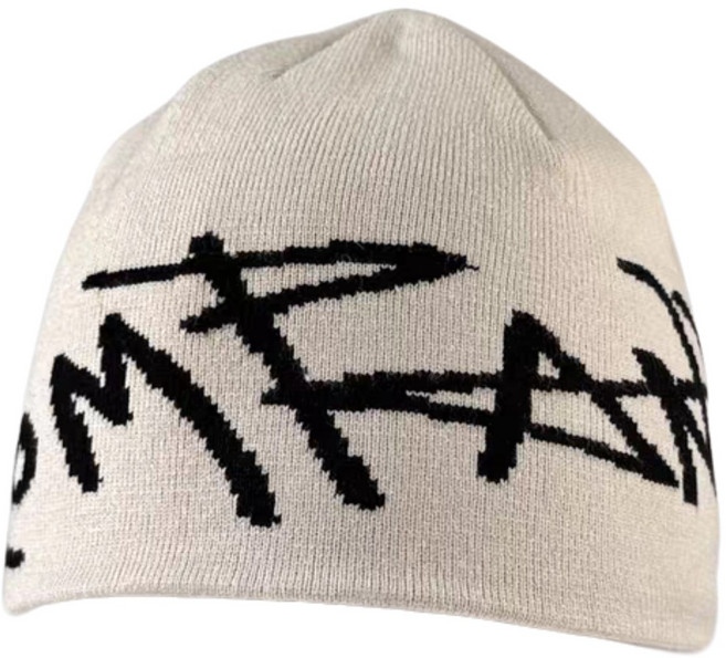 여성 모자 레터링 비니 니트모자 두꺼운 모자 방한모 배색 니트모자 double in in ACC1353