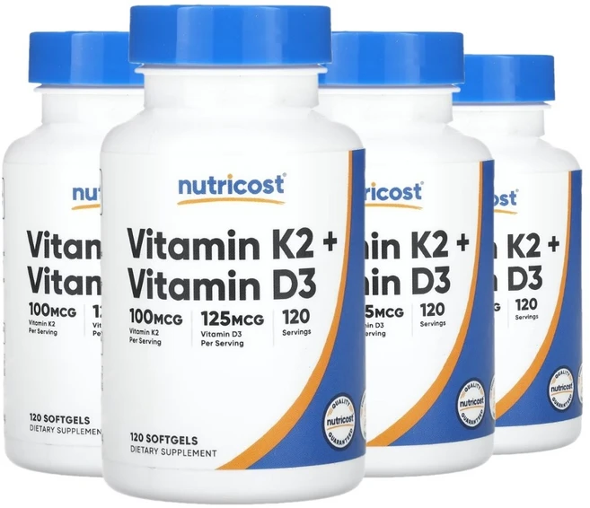 뉴트리코스트 비타민 K2 + D3 120 소프트젤, 120정, 4개 - 쿠팡