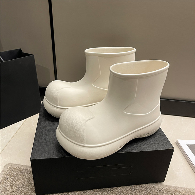 女款網紅厚底防水防滑雨靴, E333雨鞋 / 米白37 - 38, 1個