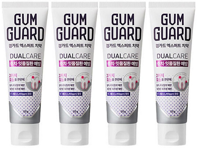 검가드 엑스퍼트 치약 120g 2입 2개 (총 4개)