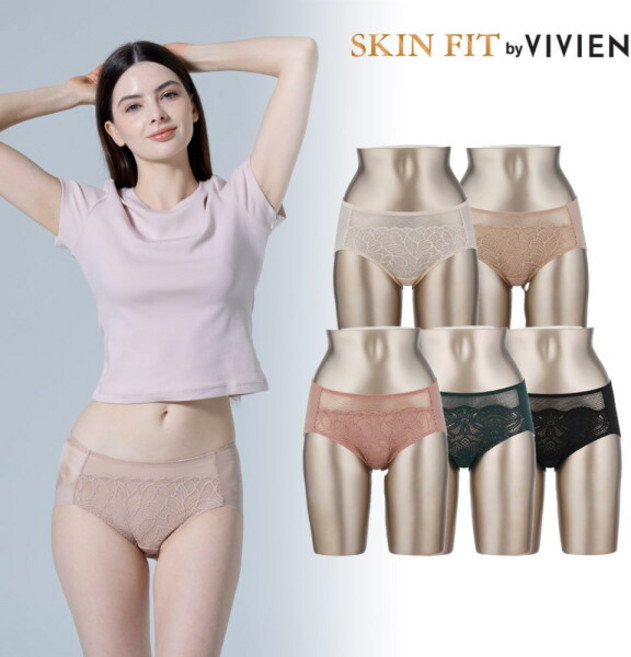 [비비안] 스킨핏 풀커버 보정 레이스 팬티 5종