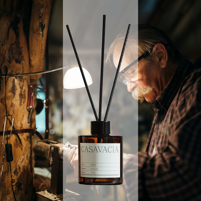 카사바시아 선물용 현관 디퓨저 방향제, 1개, 125ml, 투스칸레더