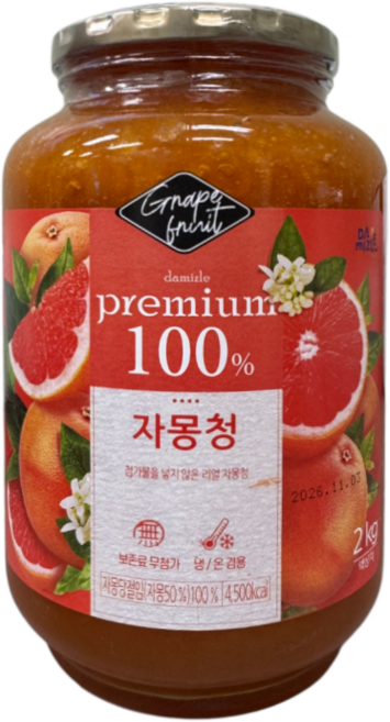 홈카페 자몽에이드 프리미엄 100프로 리얼 자몽청 2kg, 1개, 1개입