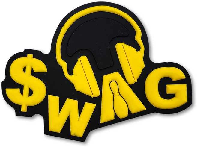 로드필드 - 2024 실리콘 로고 패치 [스웨그 검/노] / 악세사리백 및 볼링가방 커스텀 아이템, 1개