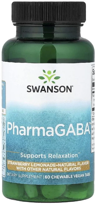 스완슨 파르마 가바 PharmaGABA 100mg 딸기 레모네이드향 츄어블 60정, 1 - 쿠팡