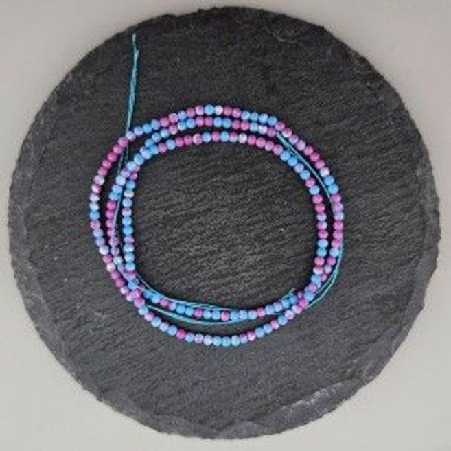 비즈톡 [J5-100-00]원석라운드 2mm 합성석 킹스톤퍼플스카이 1줄(약180개)