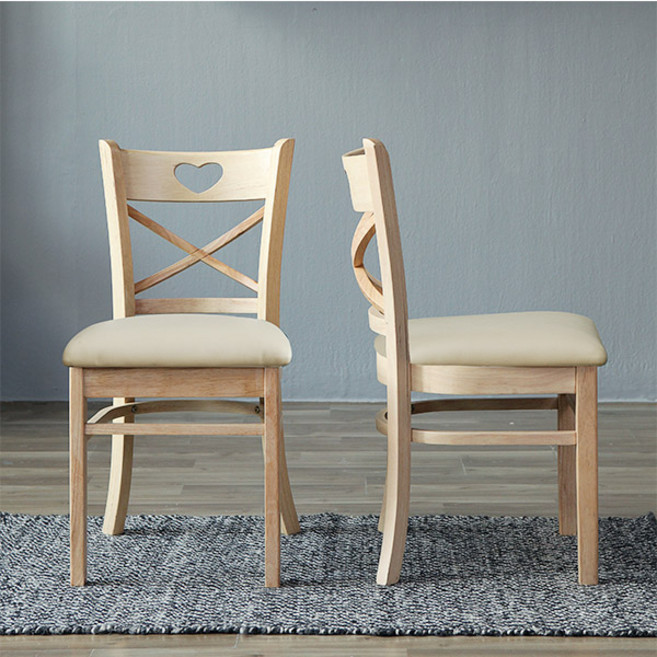 [리비니아] 비트 원목 카페 식탁의자 1+1, 내츄럴, 2개