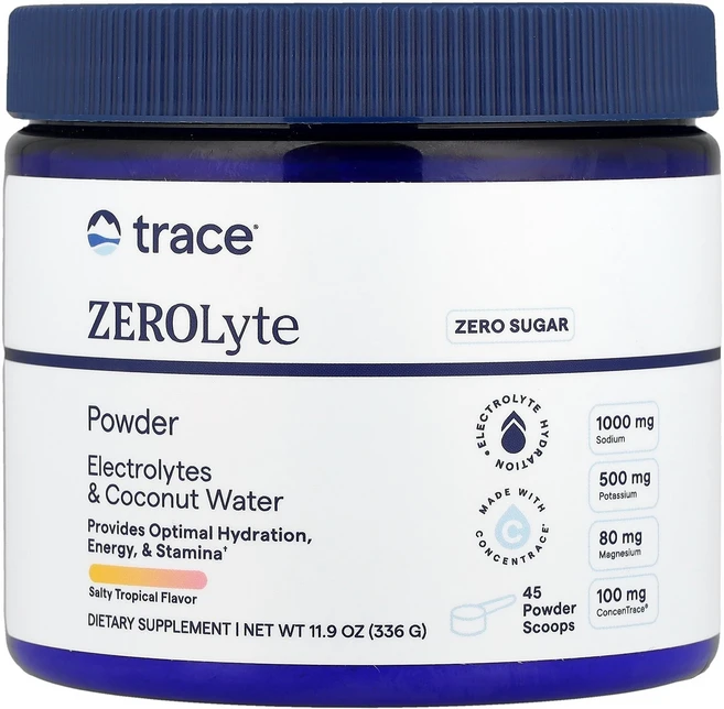 Trace ZEROLyte Powder Salty Tropical 11.9 oz (336 g), Trace, ZEROLyte Powder, Salty, 336g, 1개 - 쿠팡