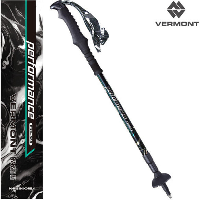 버먼트 퍼포먼스 블랙 3단 등산스틱 1개