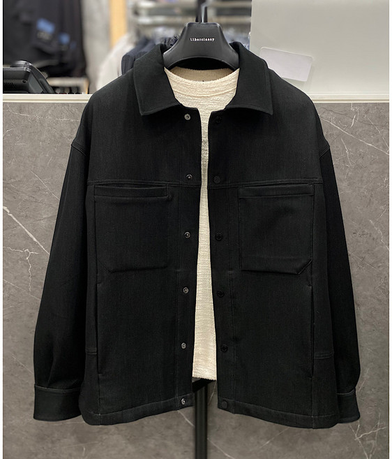 리버클래시 26S/S 차콜 데님 라이크 오버핏 캐주얼 셔켓 (LMS32750)_DG