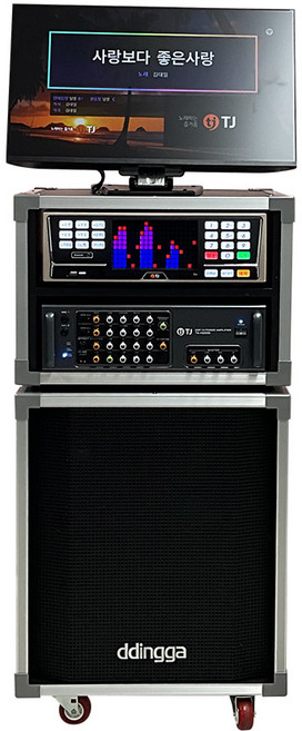 이동식 노래방기계 태진반주기 B60+최신곡내장+유선마이크 (마을회관 경로당 부모님효도선물 펜션 전원생활용 식당등 다용도로 사용가능)