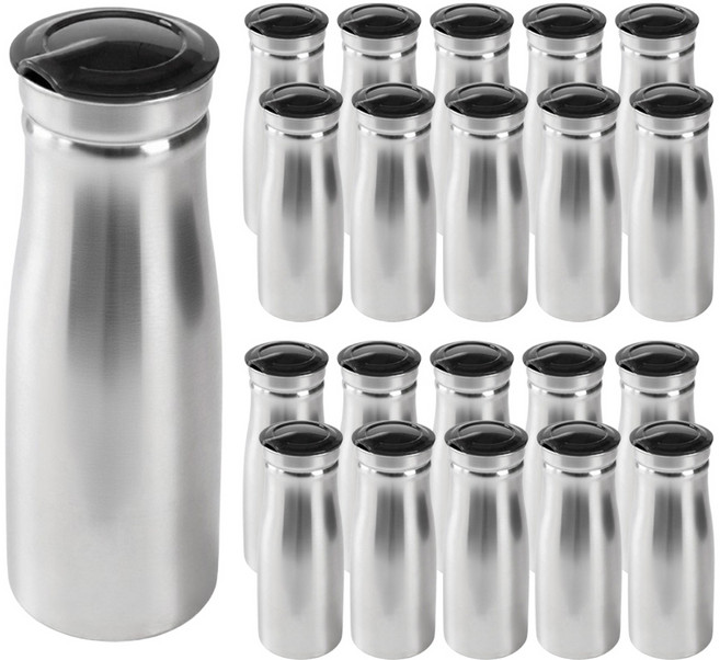 피올라 스테인리스 냉장고 물병, 20개, 1L, 실버