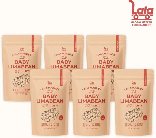 라라마켓 페루산 슈퍼푸드 베이비 리마빈 리마콩, 6개, 500g - 쿠팡