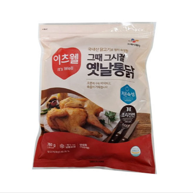 CJ 이츠웰 그때 그시절 옛날통닭 760g, 1개