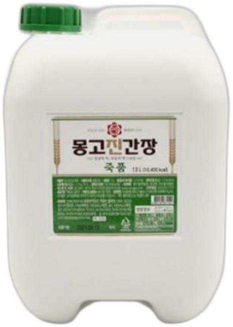 천연조미료가 가미된 부천 몽고진간장 죽품 천연미 대용량 국간장 말통, 1개, 13L