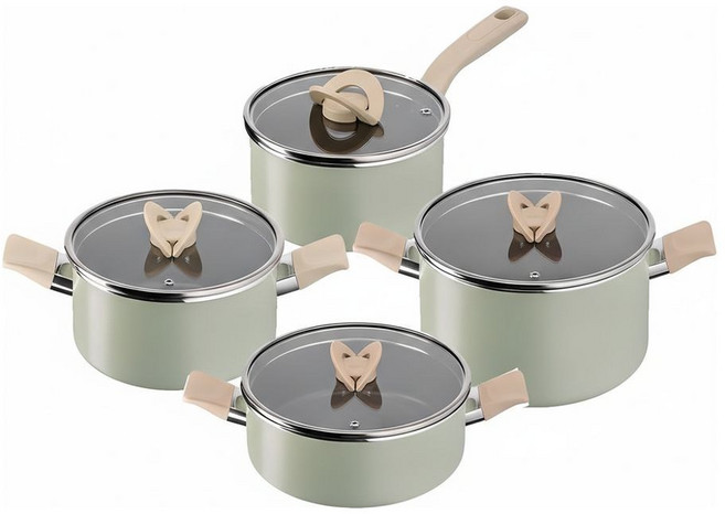 테팔 인덕션 티타늄 블라썸 냄비 세트 4개, 민트혼합, 양수냄비20+편수냄비18+양수냄비24+전골냄냄비24cm, 1세트