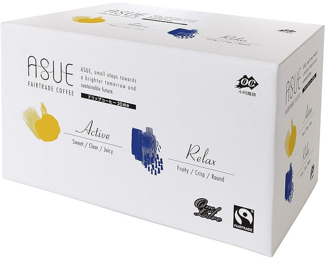 오가와 커피 ASUE Fairtrade Coffee 드립 커피 8g×20봉지 레귤러 드립, 1개, 160g, 1개, 20개입