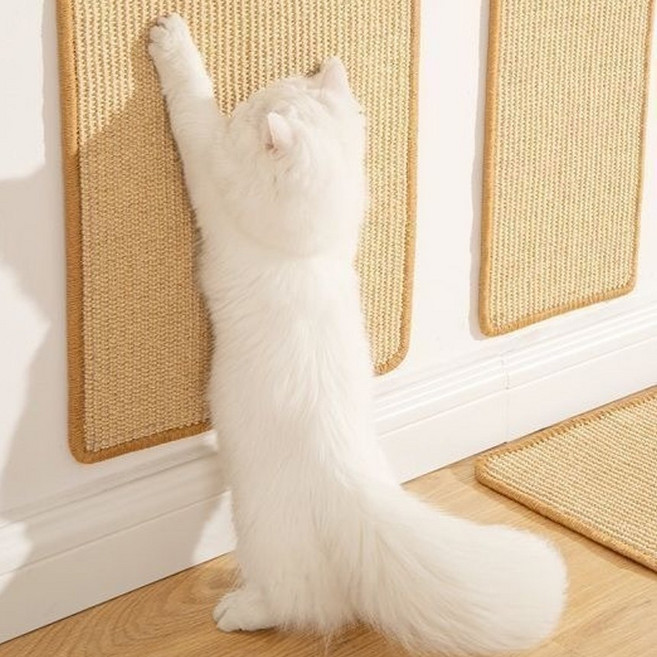 제로앤나인 고양이 사이잘룩 소파 보호 부착형 벽면 스크래쳐, 1개, 베이지