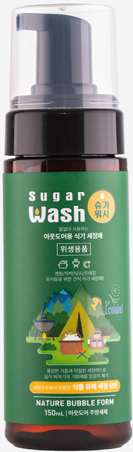 슈가워시 캠핑용 식기세정제 물없이 거품으로 설거지, 1개, 150ml