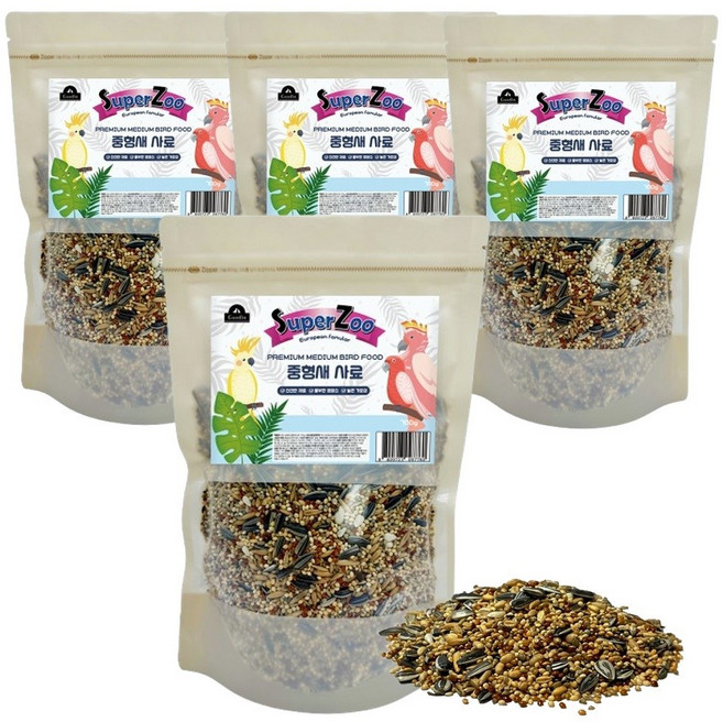 슈퍼주 중형새 사료, 700g, 4개