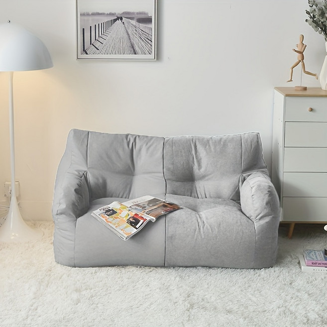 게으른 사람 소파 콩주머니 2인용 베란다 침실 거실 임대주택 다다미 큰 소파, 연회색