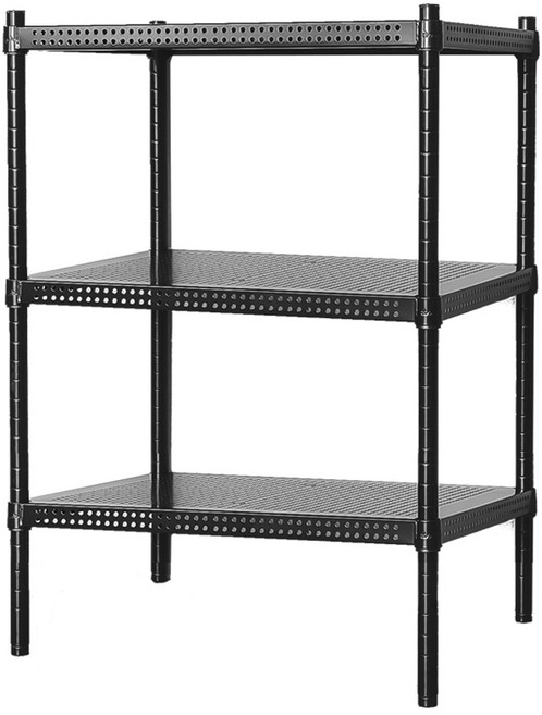 dayneeds 沖孔 75x45x90公分 烤漆架, 黑色, 3 Tiers