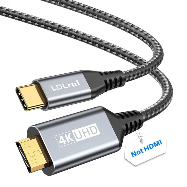LDLrui 4K USB C - 미니 HDMI 케이블 1.9m3.3피트 4K@60Hz 2K@120Hz 지원 고속 타입-C to 미니 HDMI 단방향 코드 스팀 데크 R
