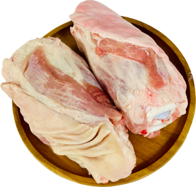 (한마음 미트) 국내산 한돈 뒷다리사태 통장족 원육 뼈사태 뒷다리.1.1kg 내외 (냉동), 1개, 1.1kg