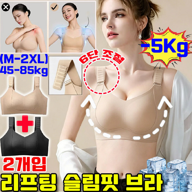 리프트업 브라 슬리밍브라 6.0 가슴 리프팅 다이어트 브라 뼈말라핏 브라 미니마이저 브라 6단 제라버클브라 큰가슴작아보이게하는브라판매1위, 2세트