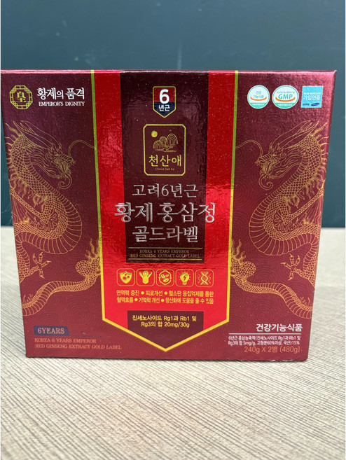 황제의품격 고려6년근 황제홍삼정 골드라벨 480g 1개, 1박스