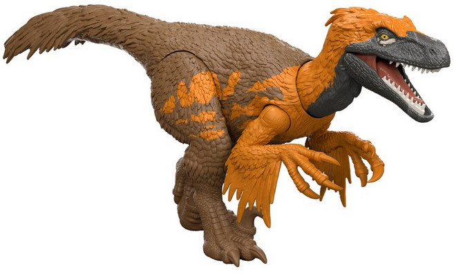 마텔 쥬라식 월드(JURASSIC WORLD) 액션 피규어 안녕! 유타 랩터 어린이용 피규어 공룡 장난감 움직이는 큰 총 길이 : 약 30.7cm 4 세부터 브라운 JGC80, 1개