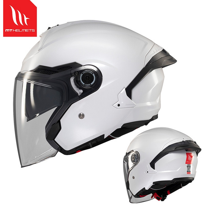 MT COSMO SV JET 半罩式安全帽 拆洗內裡 耳機槽 DOT/ECE認證, 珍珠白,頭圍3XL(60-62)CM
