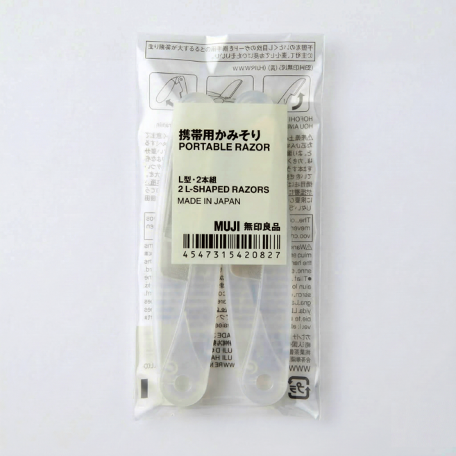 무인양품 스테인리스 면도기 여성용 L형 2개입 일본매장판, 1개