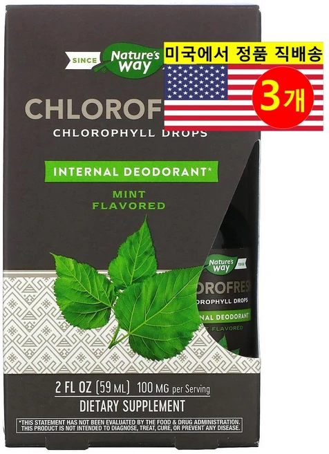 2+1 네이쳐스웨이 클로로프레쉬 클로로필 엽록소 민트 59ml, 3개 - 쿠팡