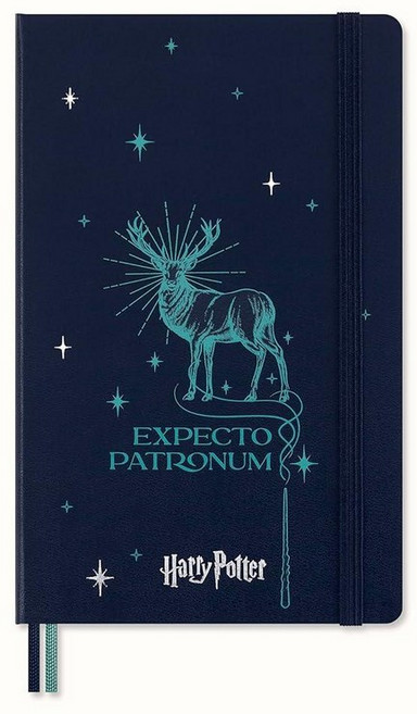 몰스킨 해리포터 윙가디움레비오사 엑스라지 까이에 저널 노트, ruled, petrolum blue, large