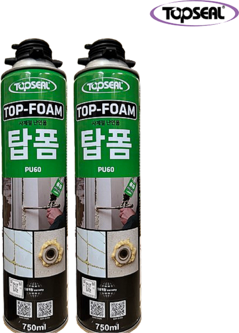우레탄폼 충진용 탑씰 탑폼 건용, 2개