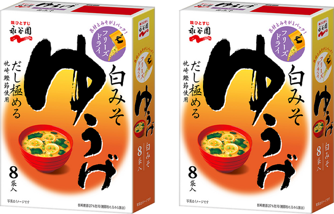 유부 미역 일본 미소된장국 나가타니엔 미소시루 유우게 (흰된장) 66gx2개 (총 132g), 132g, 1개